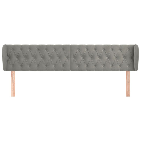 vidaXL Wingback Headboard Light Gray 203x23x78/88 cm Velvet