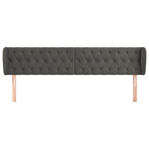 vidaXL Wingback Headboard Dark Grey 203x23x78/88 cm Velvet