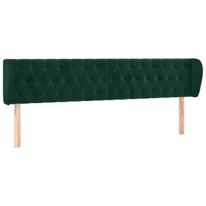 vidaXL Wingback Headboard Dark Green 203x23x78/88 cm Velvet