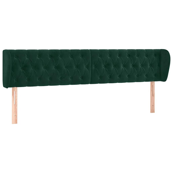 vidaXL Wingback Headboard Dark Green 203x23x78/88 cm Velvet