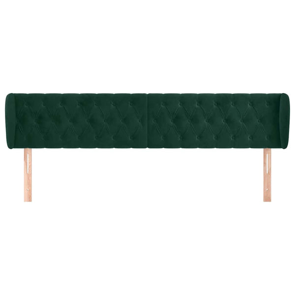 vidaXL Wingback Headboard Dark Green 203x23x78/88 cm Velvet