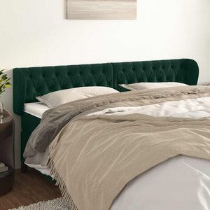 vidaXL Wingback Headboard Dark Green 203x23x78/88 cm Velvet
