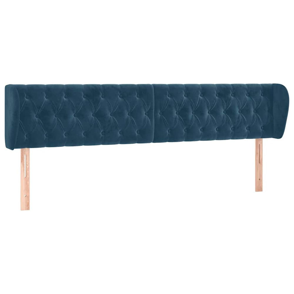 vidaXL Wingback Headboard Dark Blue 203x23x78/88 cm Velvet