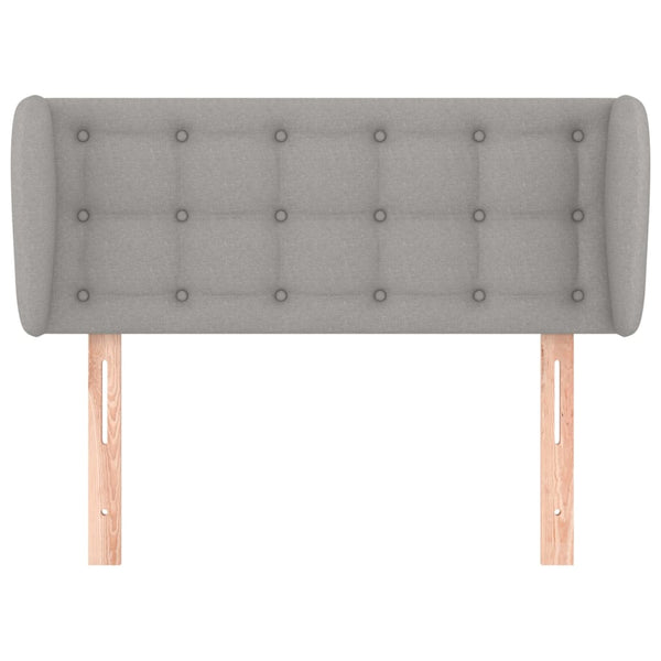 Kopfteil mit Ohren Hellgrau 93x23x78/88 cm Stoff