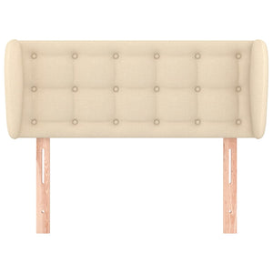 Kopfteil mit Ohren Creme 93x23x78/88 cm Stoff