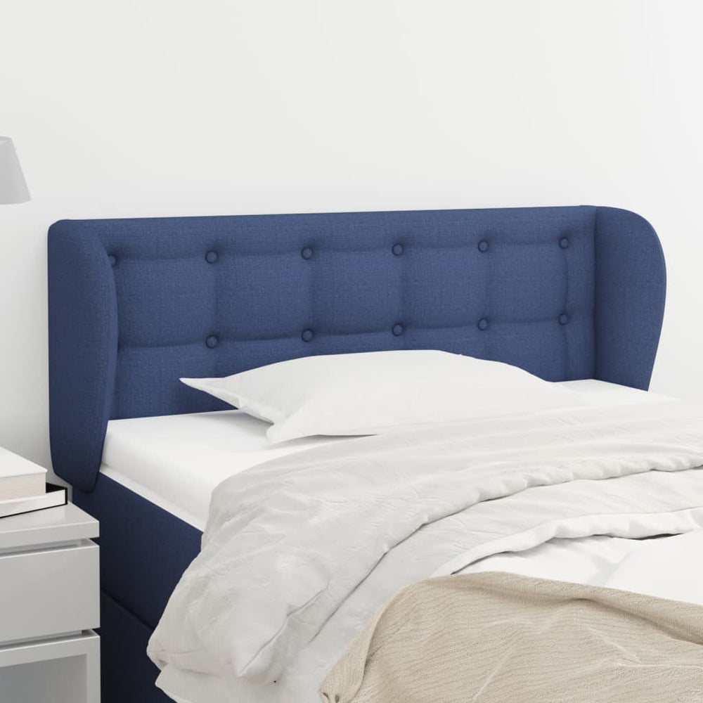 Kopfteil mit Ohren Blau 103x23x78/88 cm Stoff