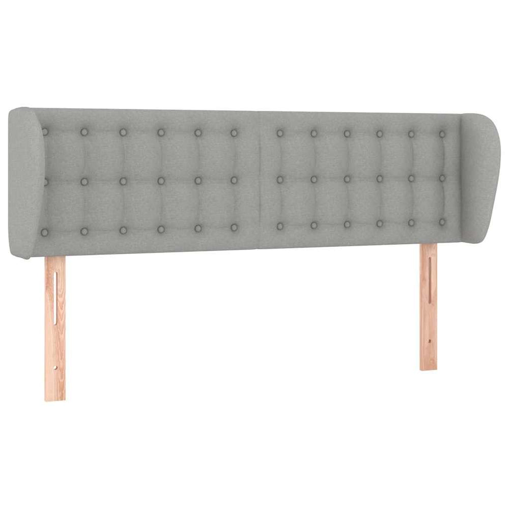Kopfteil mit Ohren Hellgrau 147x23x78/88 cm Stoff