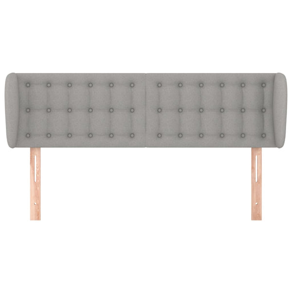 Kopfteil mit Ohren Hellgrau 147x23x78/88 cm Stoff