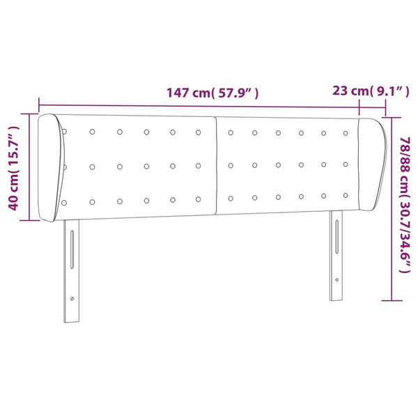 Kopfteil mit Ohren Dunkelgrau 147x23x78/88 cm Stoff