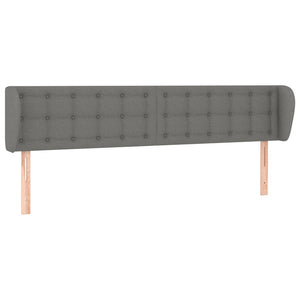 Kopfteil mit Ohren Dunkelgrau 163x23x78/88 cm Stoff