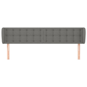 Kopfteil mit Ohren Dunkelgrau 163x23x78/88 cm Stoff