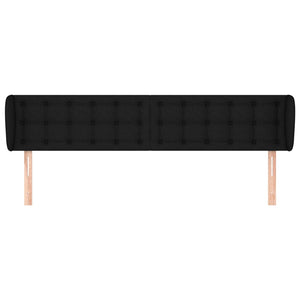 Kopfteil mit Ohren Schwarz 163x23x78/88 cm Stoff