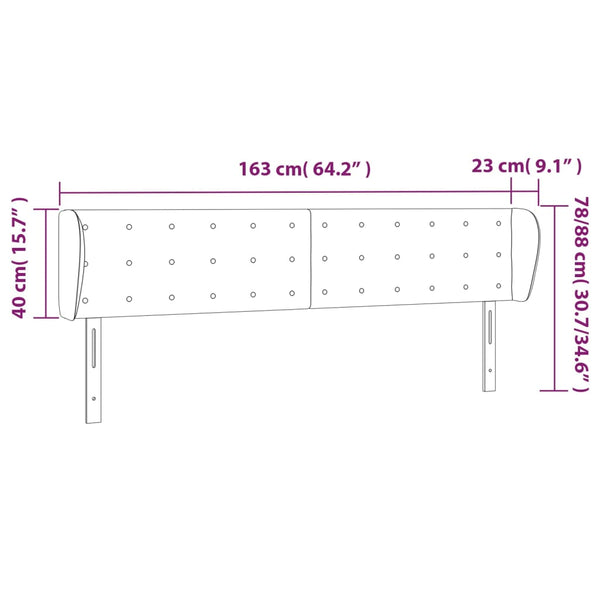 Kopfteil mit Ohren Blau 163x23x78/88 cm Stoff