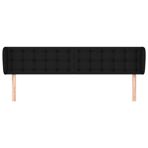 Kopfteil mit Ohren Schwarz 183x23x78/88 cm Stoff