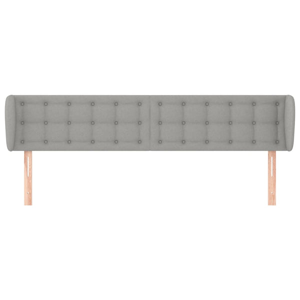 Kopfteil mit Ohren Hellgrau 203x23x78/88 cm Stoff