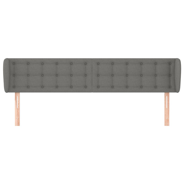 Kopfteil mit Ohren Dunkelgrau 203x23x78/88 cm Stoff