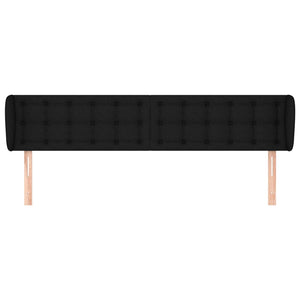 Kopfteil mit Ohren Schwarz 203x23x78/88 cm Stoff
