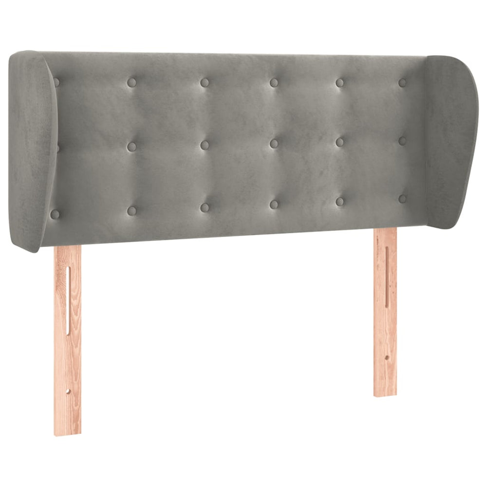 vidaXL Wingback Headboard Light Grey 103x23x78/88 cm Velvet