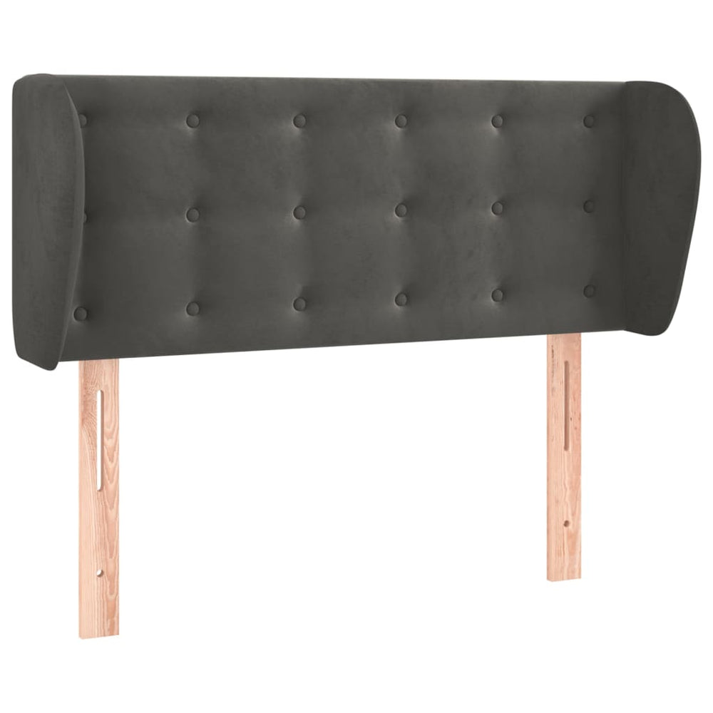vidaXL Wingback Headboard Dark Grey 103x23x78/88 cm Velvet