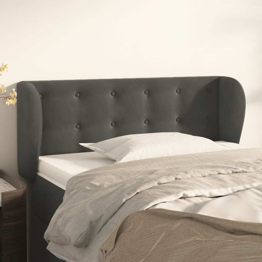 vidaXL Wingback Headboard Dark Grey 103x23x78/88 cm Velvet