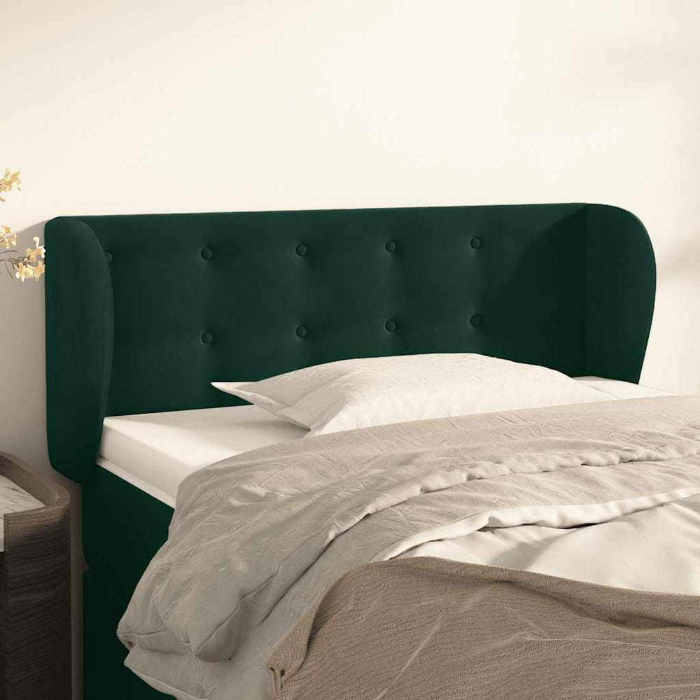 vidaXL Headboard with Wings Dark Green 103x23x78/88 cm Velvet