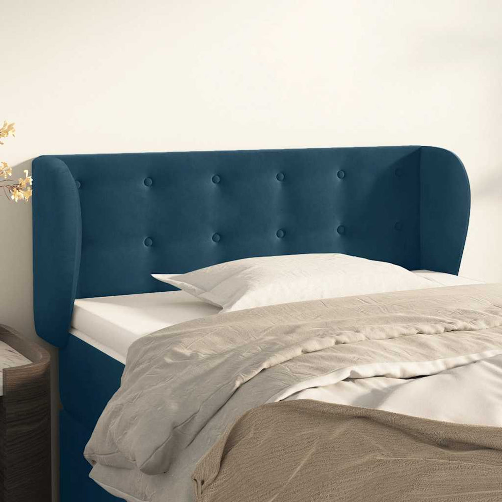 vidaXL Wingback Headboard Dark Blue 103x23x78/88 cm Velvet