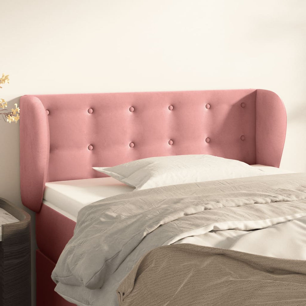vidaXL Wingback Headboard Pink 103x23x78/88 cm Velvet
