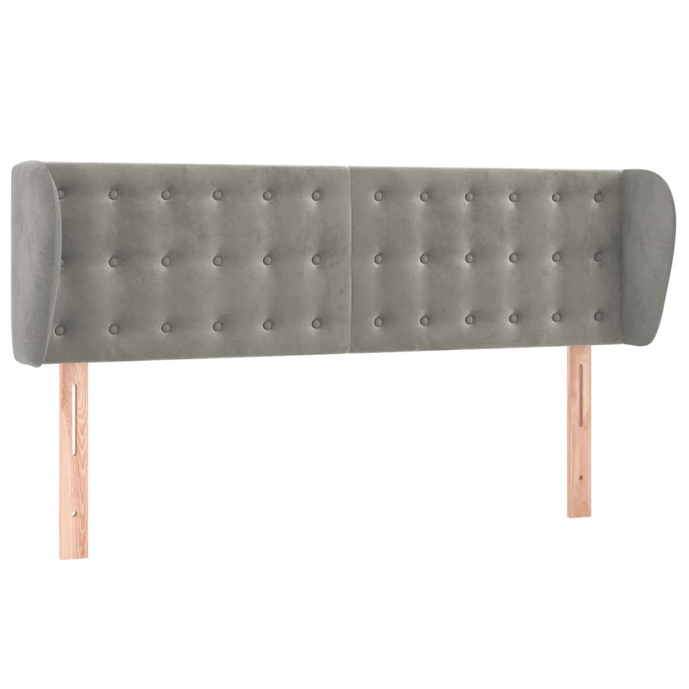 vidaXL Wingback Headboard Light Gray 147x23x78/88 cm Velvet