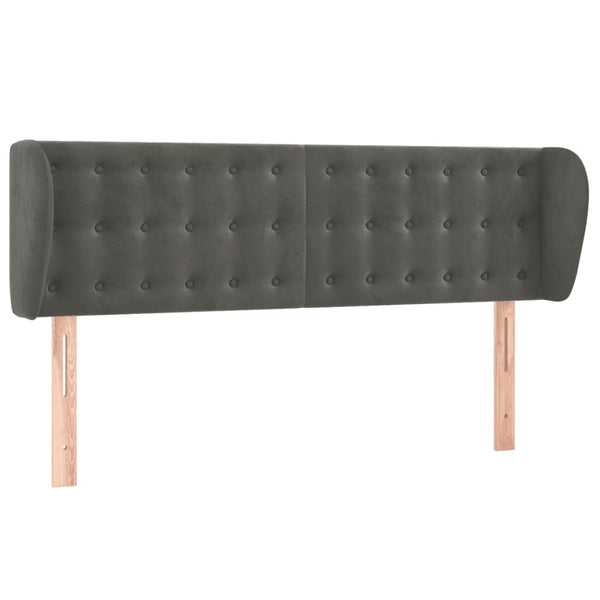 vidaXL Wingback Headboard Dark Grey 147x23x78/88 cm Velvet