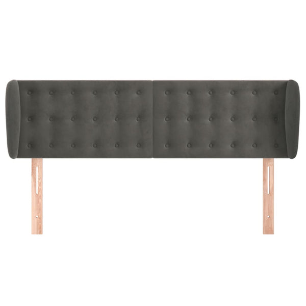 vidaXL Wingback Headboard Dark Grey 147x23x78/88 cm Velvet