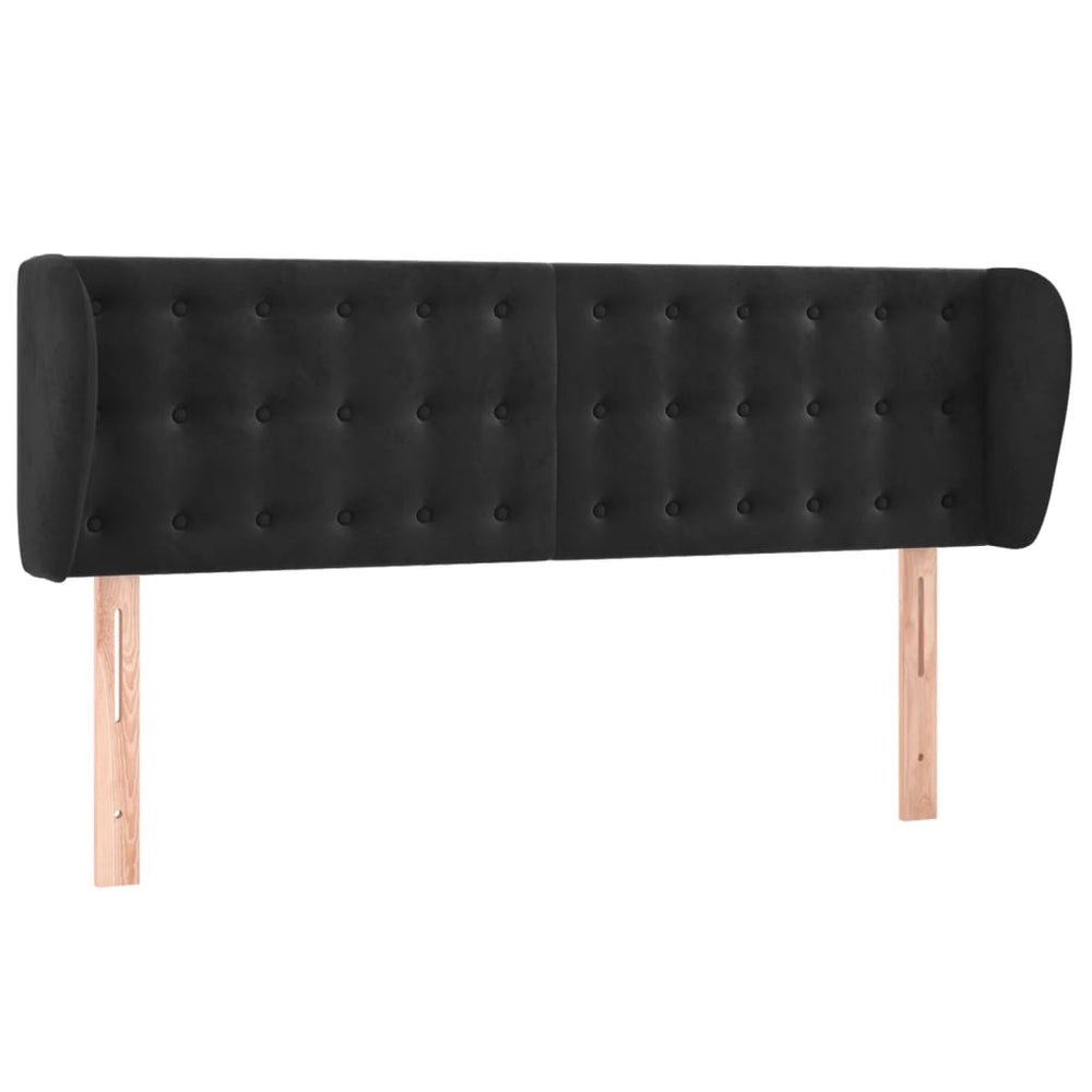 vidaXL Wingback Headboard Black 147x23x78/88 cm Velvet