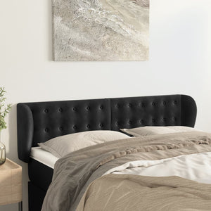vidaXL Wingback Headboard Black 147x23x78/88 cm Velvet