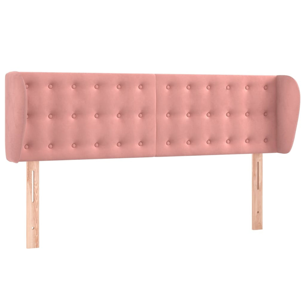 vidaXL Wingback Headboard Pink 147x23x78/88 cm Velvet