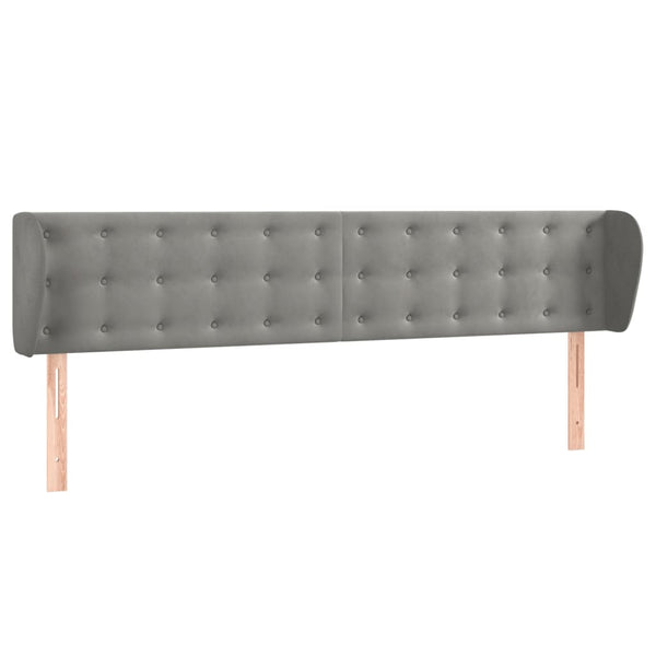 vidaXL Wingback Headboard Light Gray 163x23x78/88 cm Velvet
