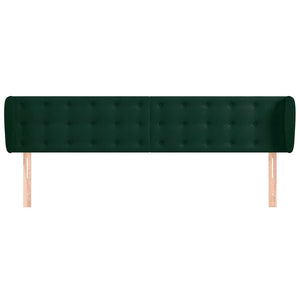 vidaXL Wingback Headboard Dark Green 163x23x78/88 cm Velvet