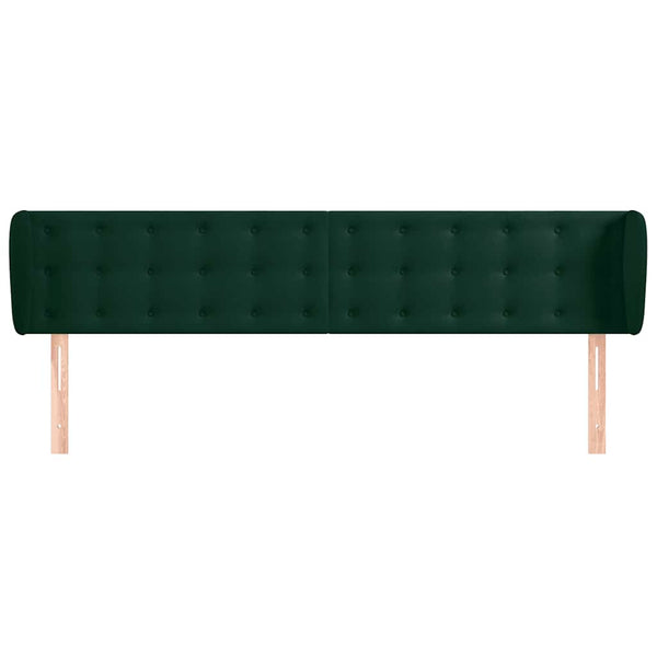 vidaXL Wingback Headboard Dark Green 163x23x78/88 cm Velvet
