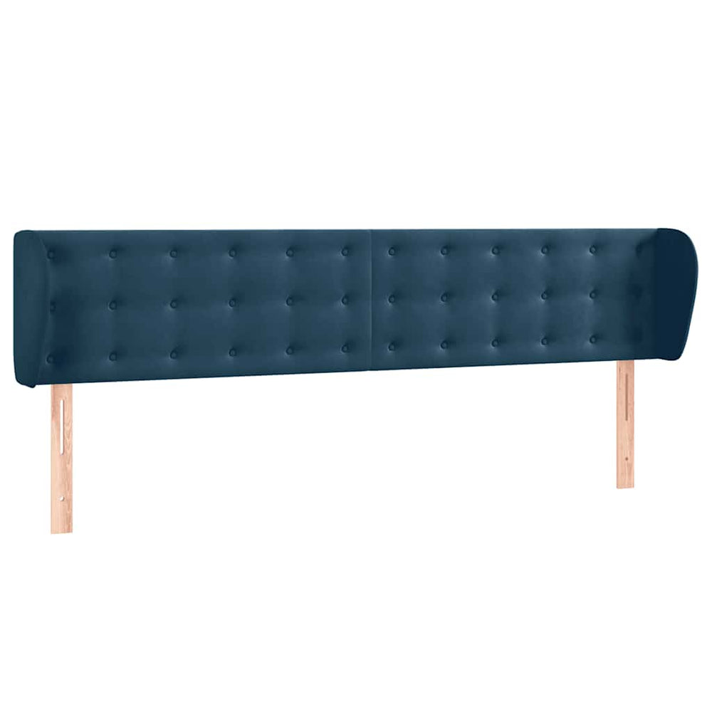 vidaXL Wingback Headboard Dark Blue 163x23x78/88 cm Velvet