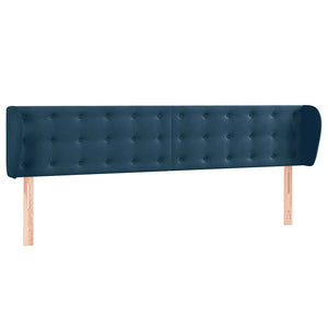 vidaXL Wingback Headboard Dark Blue 163x23x78/88 cm Velvet