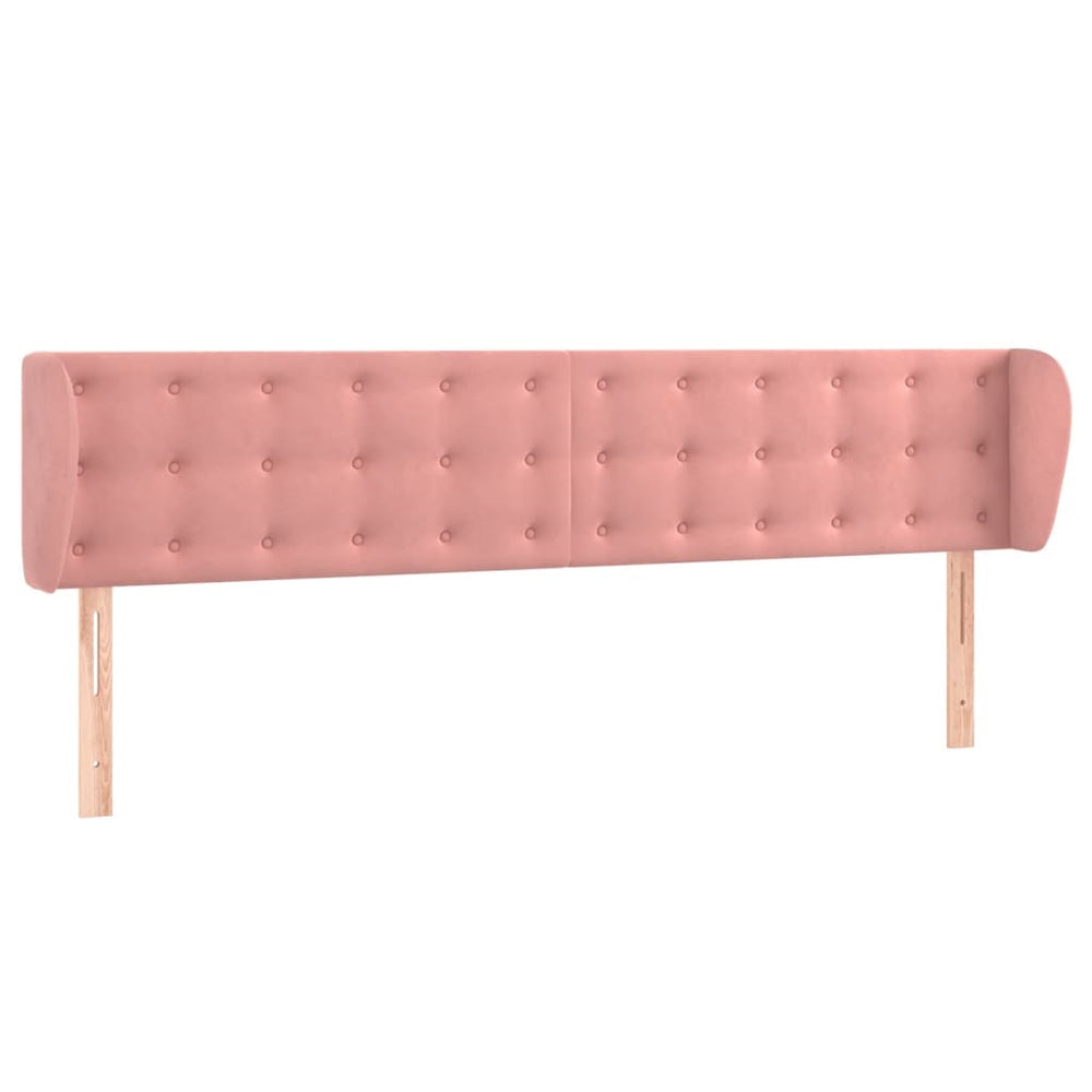 vidaXL Wingback Headboard Pink 163x23x78/88 cm Velvet