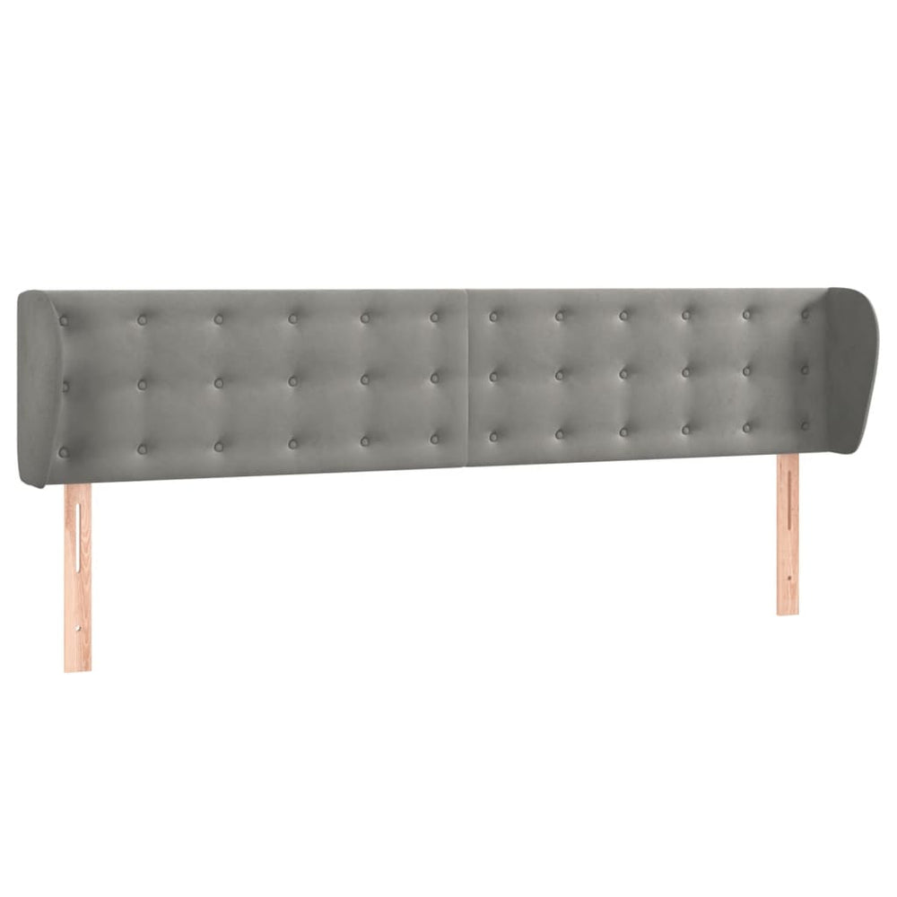 vidaXL Wingback Headboard Light Gray 183x23x78/88 cm Velvet