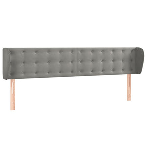 vidaXL Wingback Headboard Light Gray 183x23x78/88 cm Velvet