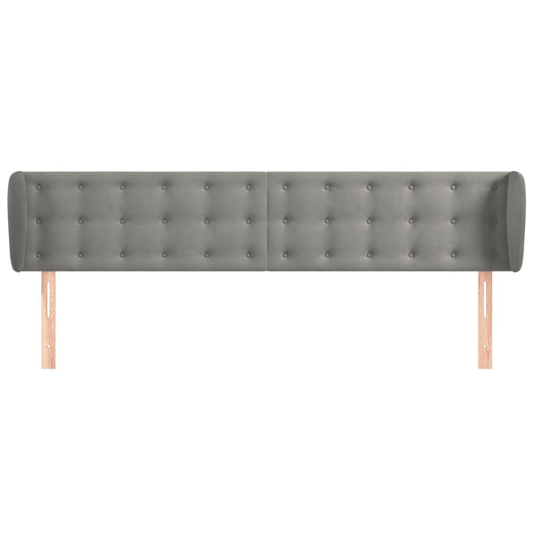 vidaXL Wingback Headboard Light Gray 183x23x78/88 cm Velvet