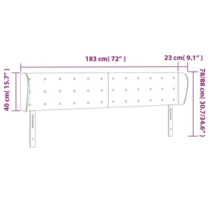 vidaXL Wingback Headboard Dark Grey 183x23x78/88 cm Velvet