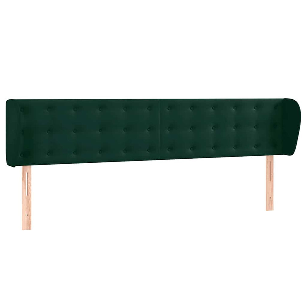 vidaXL Wingback Headboard Dark Green 183x23x78/88 cm Velvet