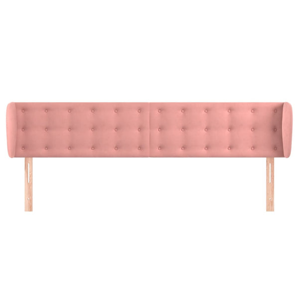 vidaXL Wingback Headboard Pink 183x23x78/88 cm Velvet