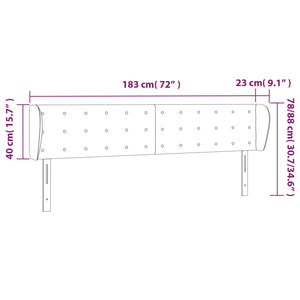 vidaXL Wingback Headboard Pink 183x23x78/88 cm Velvet