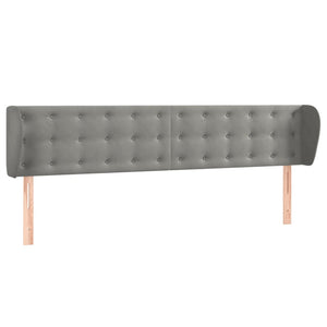 vidaXL Wingback Headboard Light Gray 203x23x78/88 cm Velvet