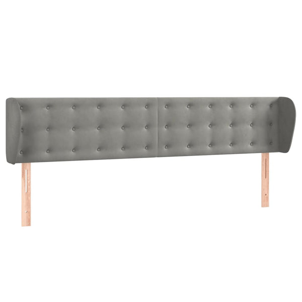 vidaXL Wingback Headboard Light Gray 203x23x78/88 cm Velvet