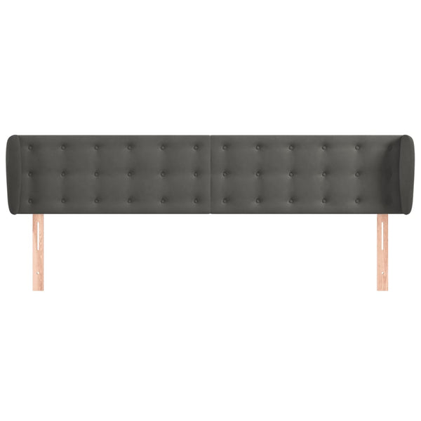 vidaXL Wingback Headboard Dark Grey 203x23x78/88 cm Velvet