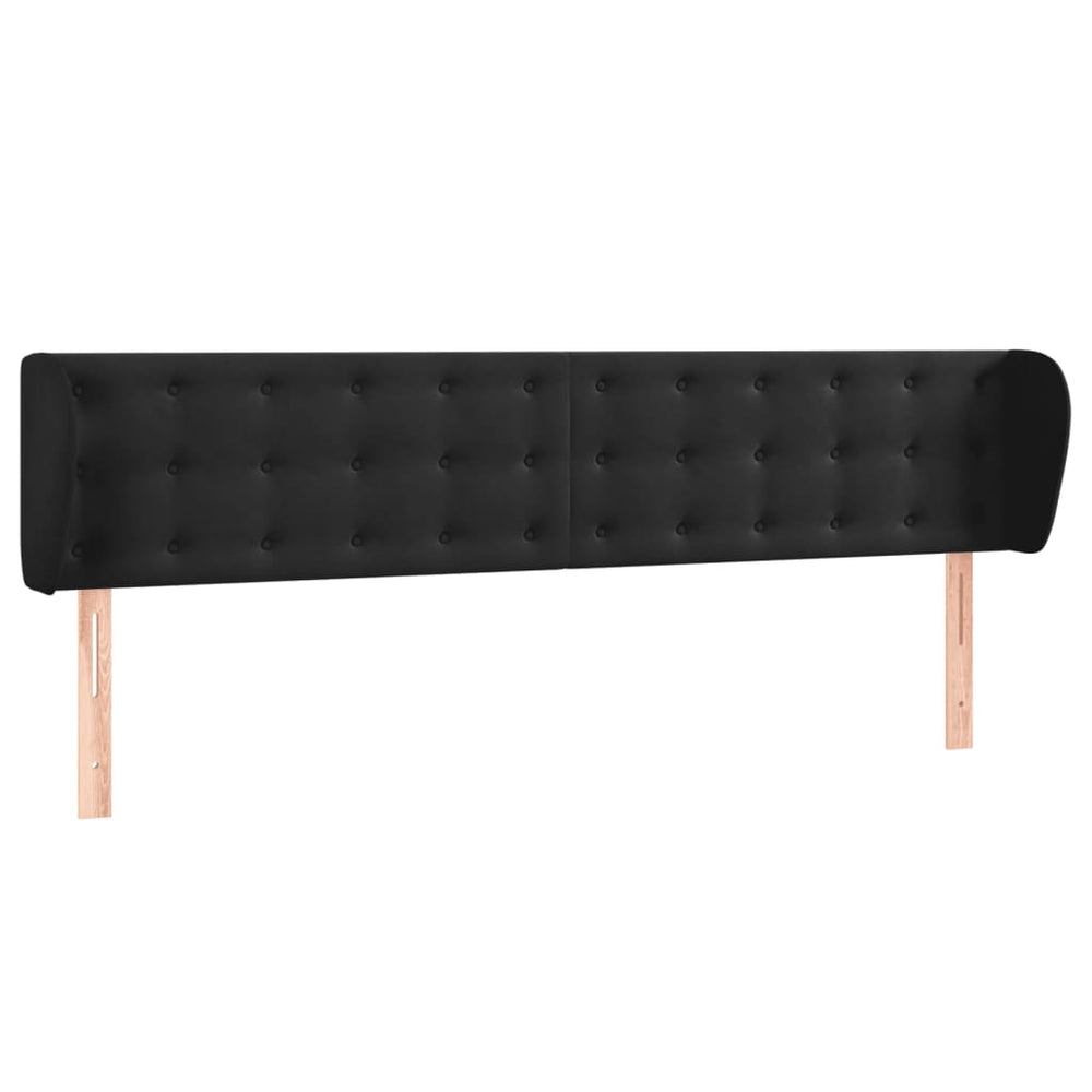 vidaXL Headboard with Wings Black 203x23x78/88 cm Velvet
